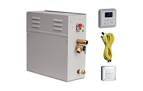 EliteSteam 7.5 kW Steam Shower Generator Kit (Includes Steam Generator, Control, Steam Head, Cable) (Polished Chrome Inside Control)
